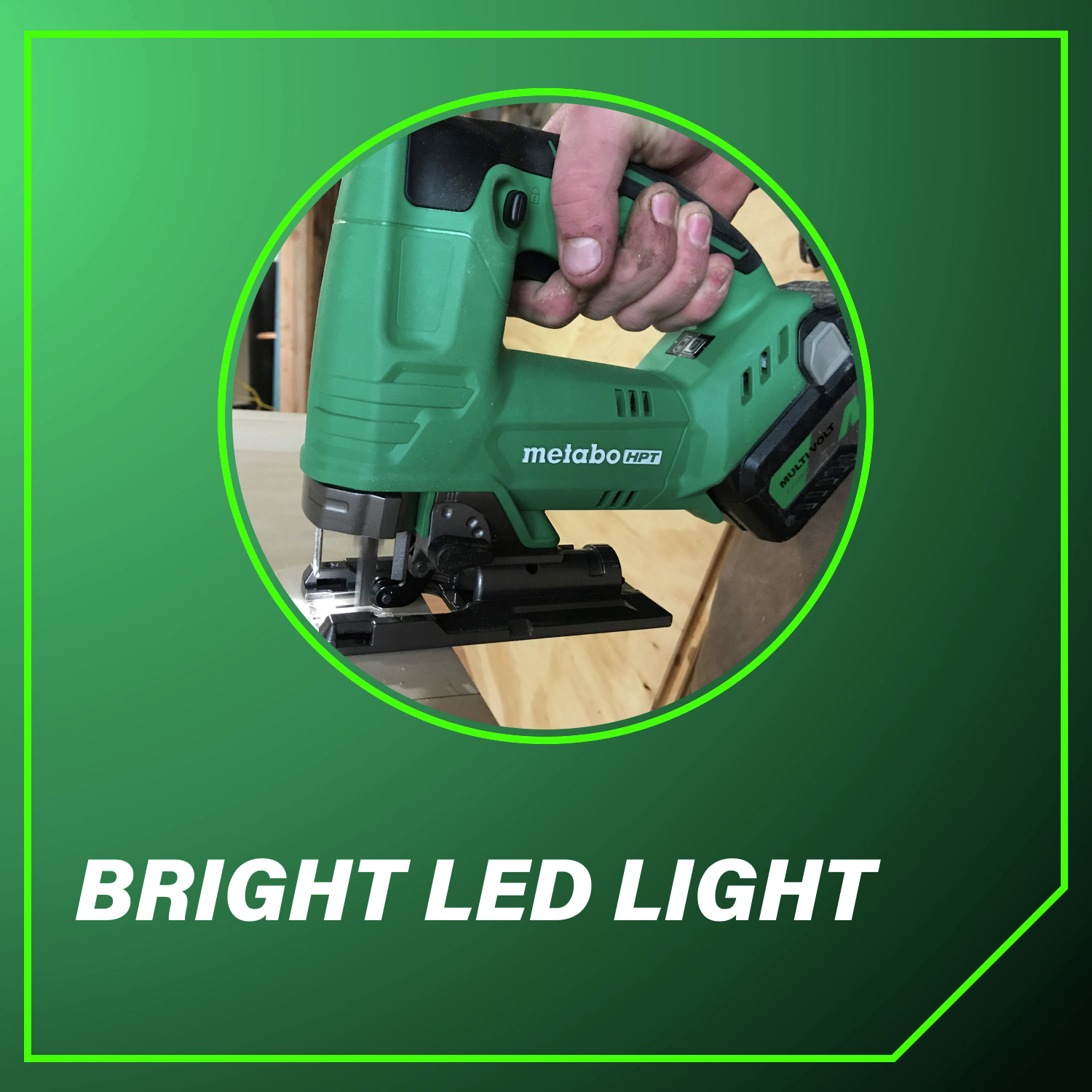 Bright LED light ensures clear visibility in all conditions.