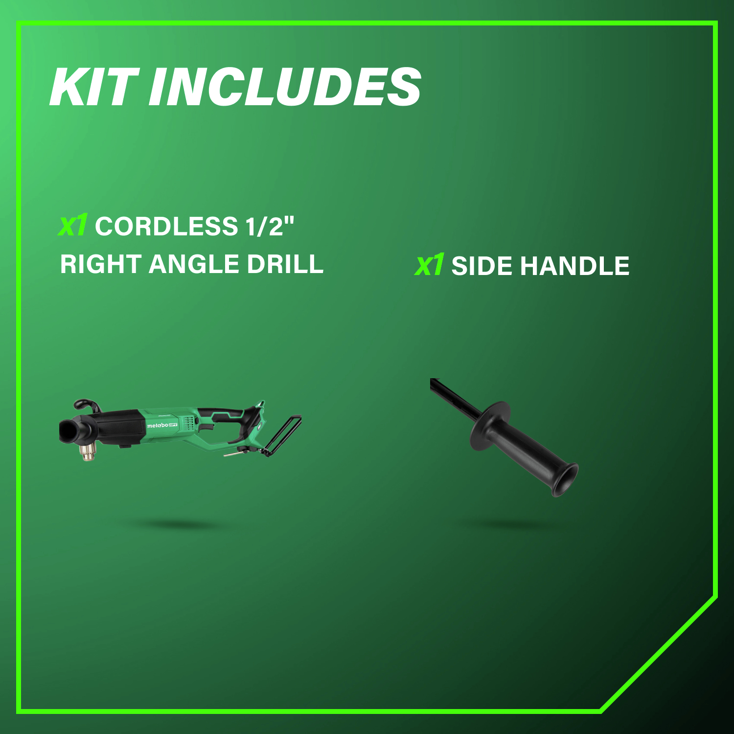 Kit includes the cordless 1/2 in. right-angle drill tool only.