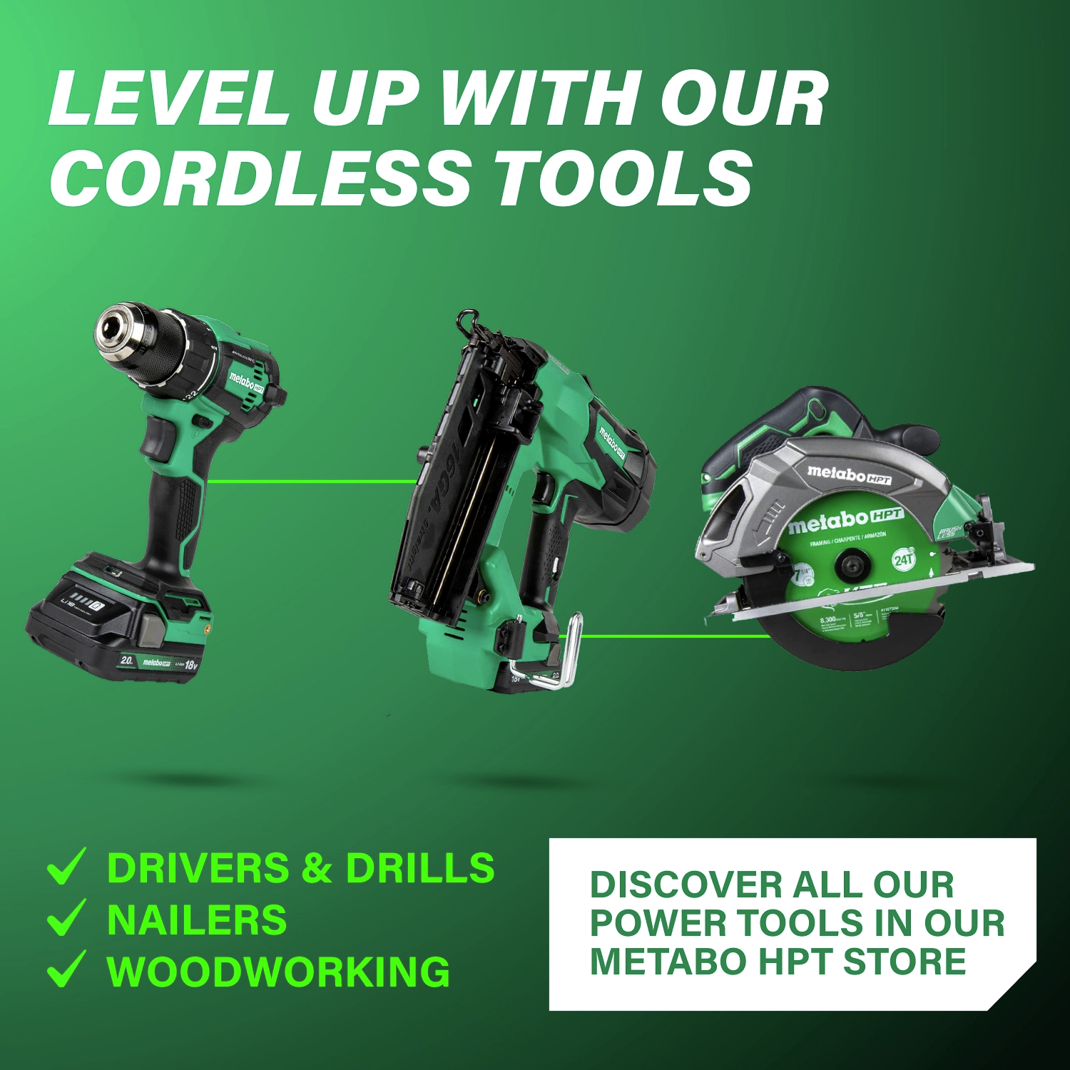 Visit the Metabo HPT store to explore a wider range of solutions built for the toughest jobs.