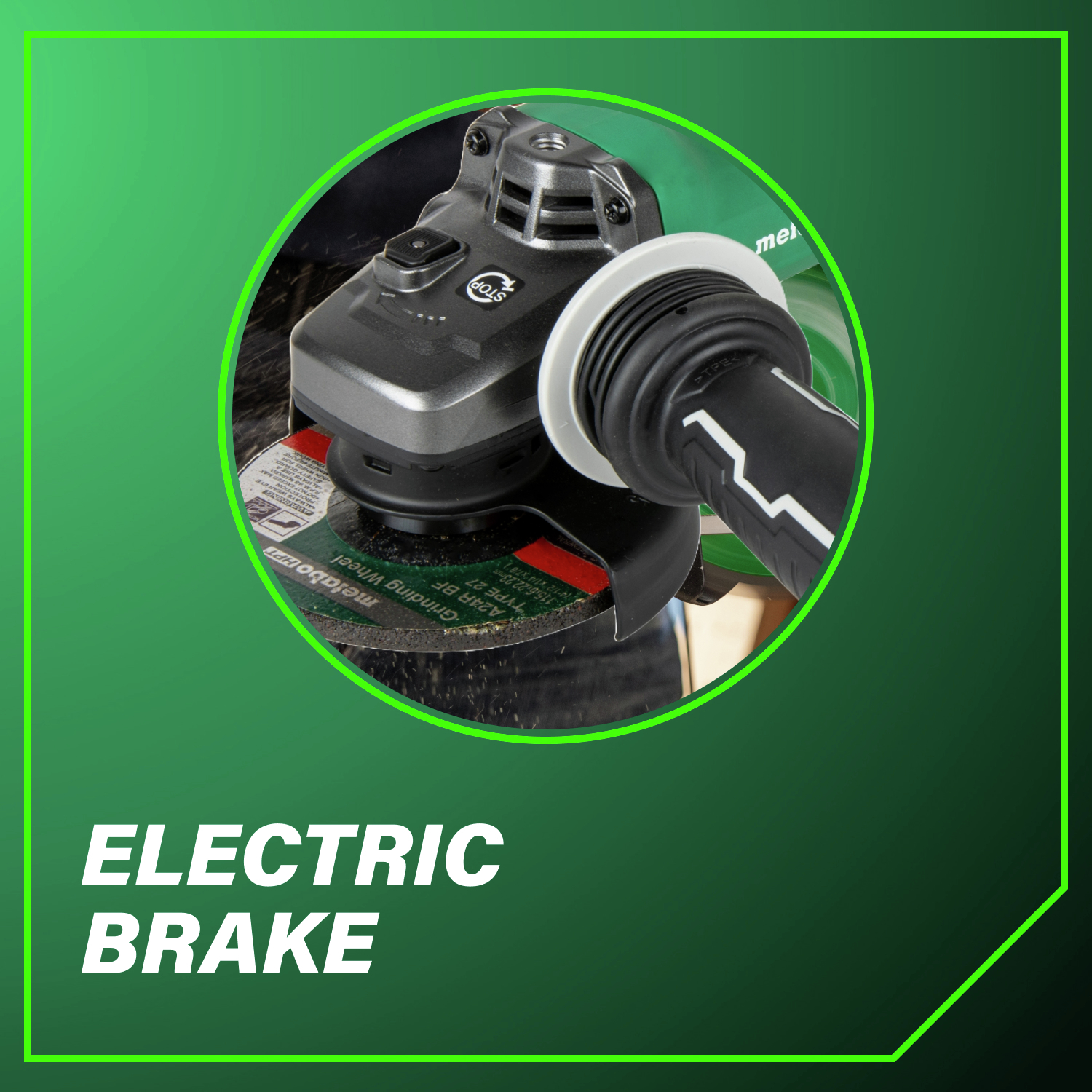 Electric brake Stops the wheel quickly to prevent accidents and improve control.