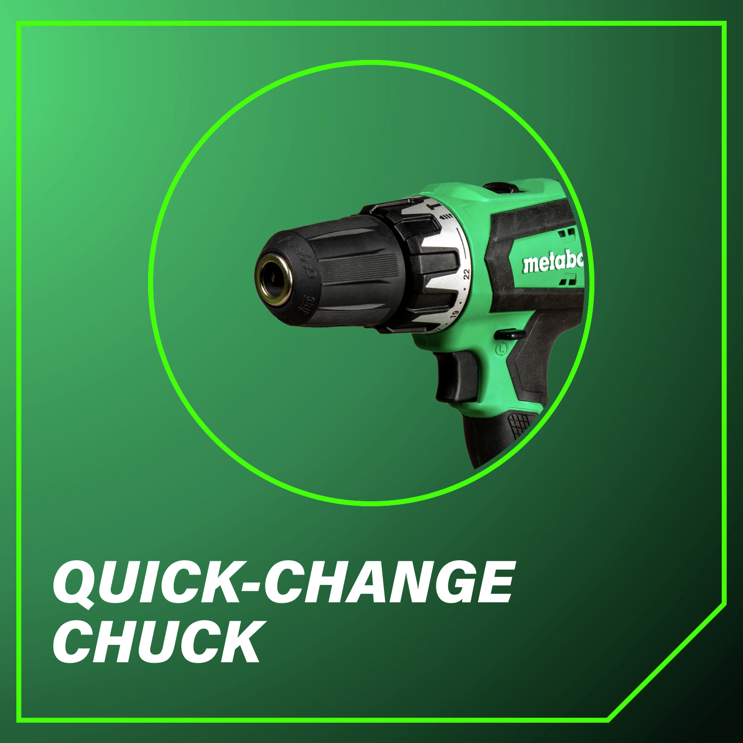 Quick-change chuck Swap bits effortlessly for maximum efficiency and convenience.