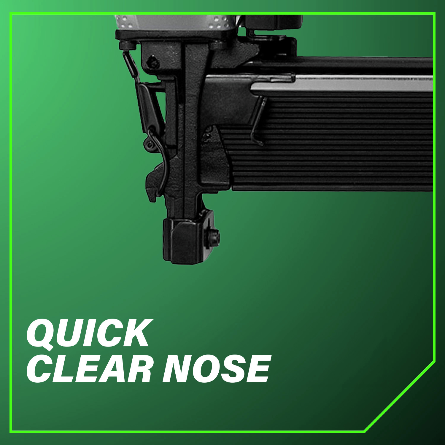 Quick clear nose ast jam release keeps your work moving without delays.