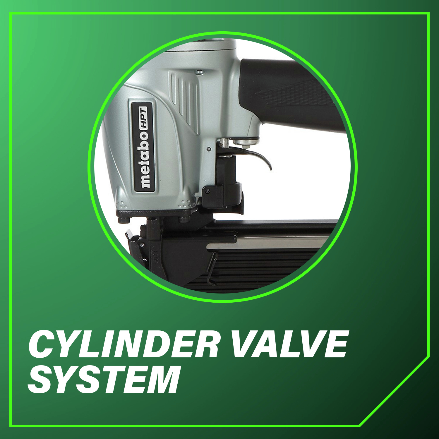 Cylinder valve system Ensures fast, responsive, and consistent stapling.