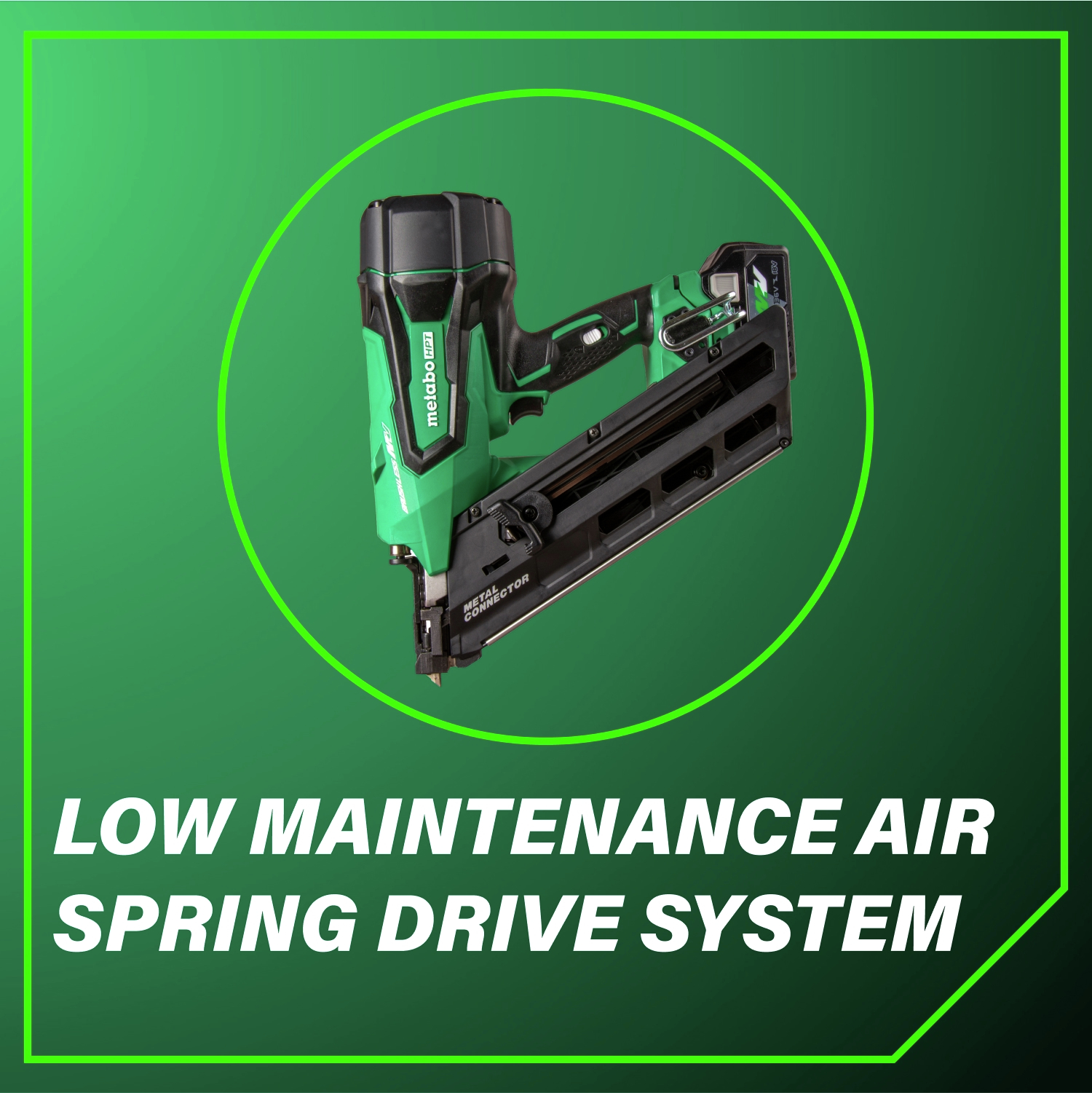 Low Maintenance Air Spring Drive System for reliable and efficient performance.