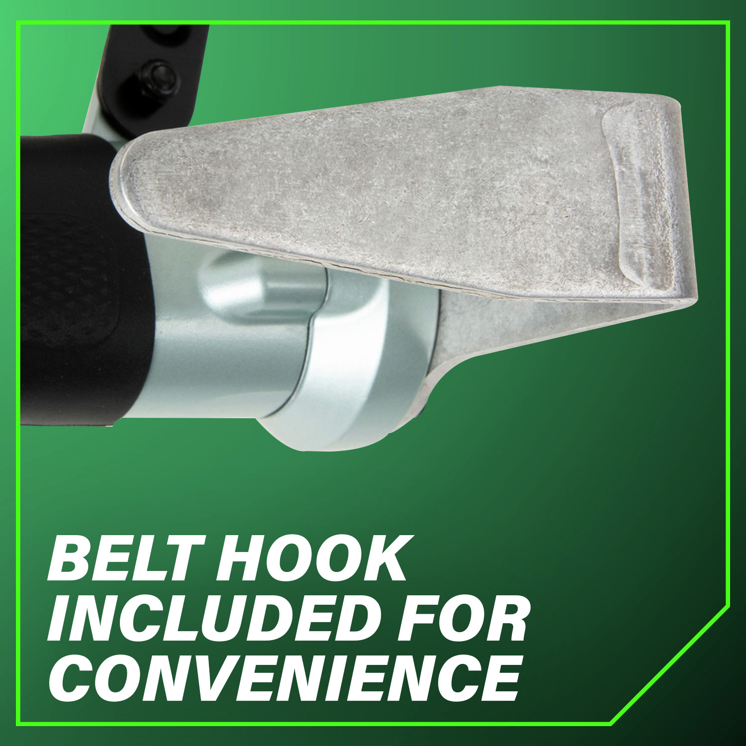 Belt Hook Included for Convenience