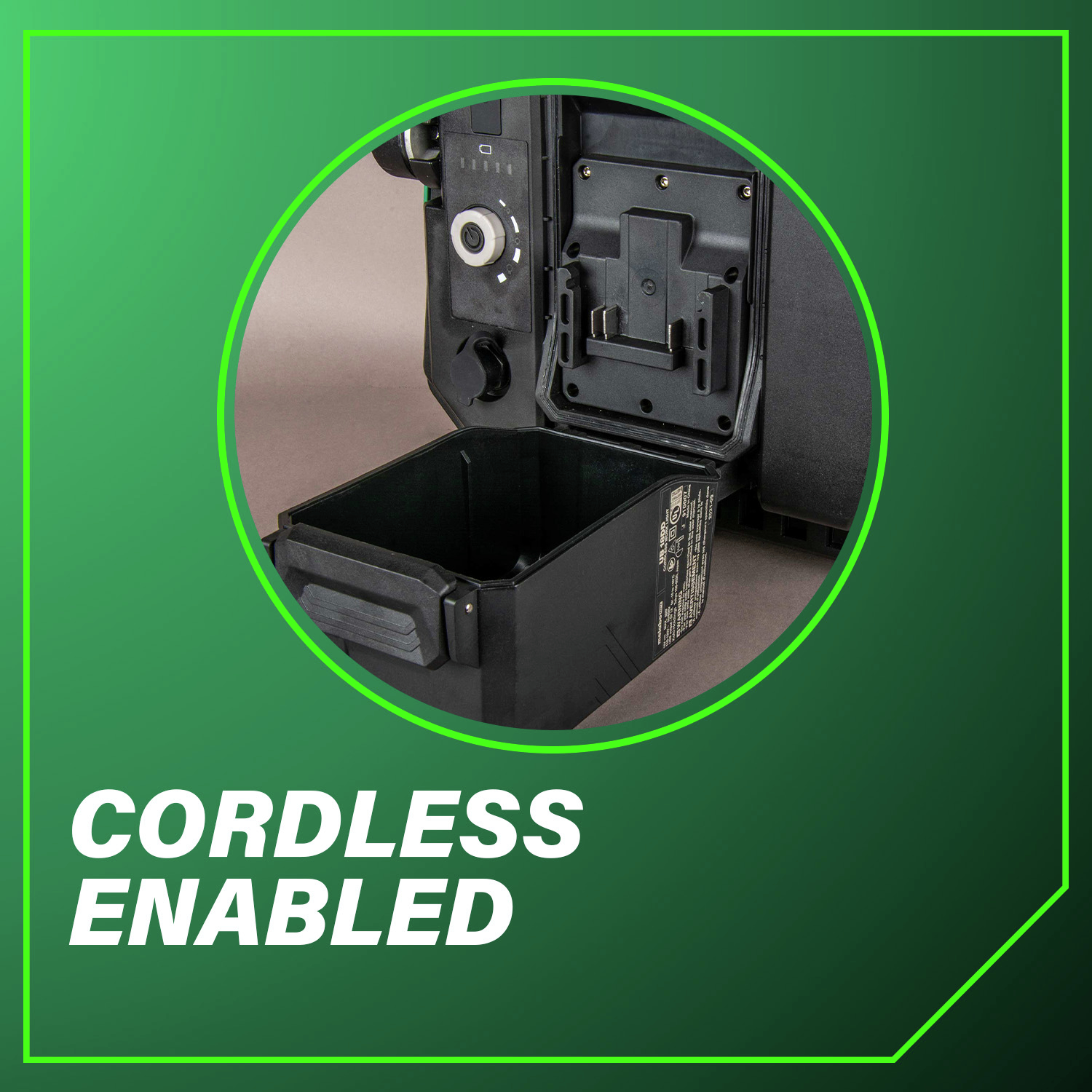 Cordless Enabled with its easy-to-install 36V multi-voltage battery system.