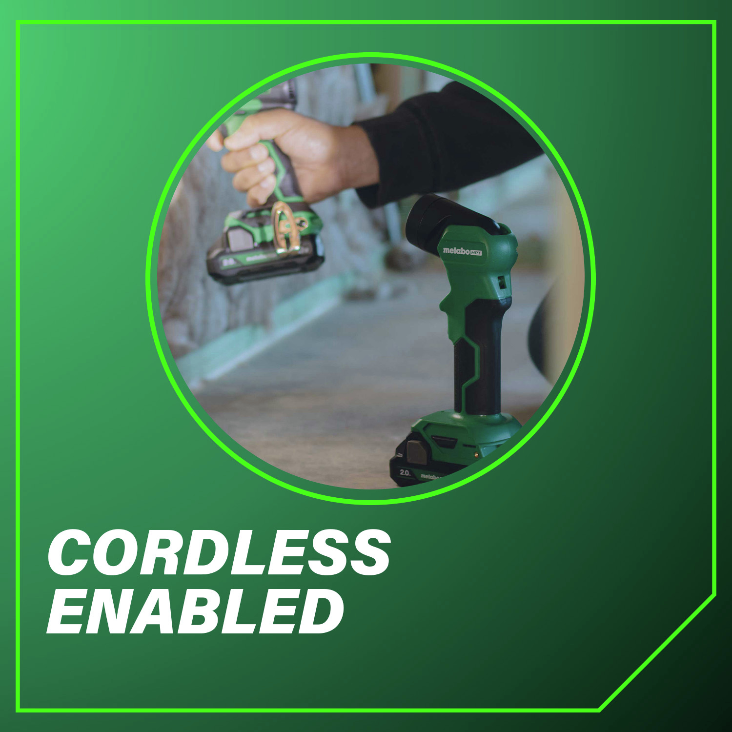 Cordless Enabled Offers the convenience of cordless operation