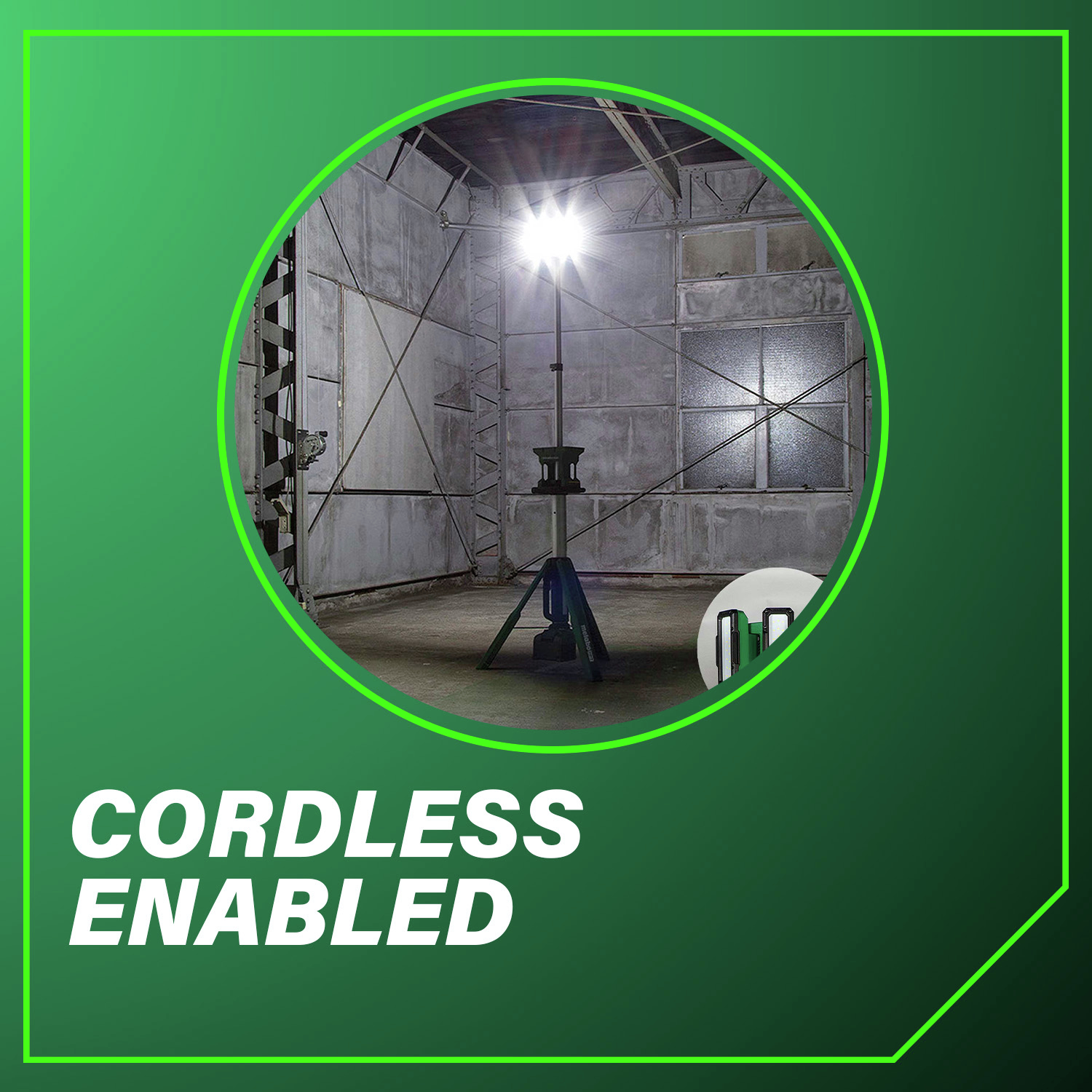 Cordless Enabled Offers the convenience of cordless operation.