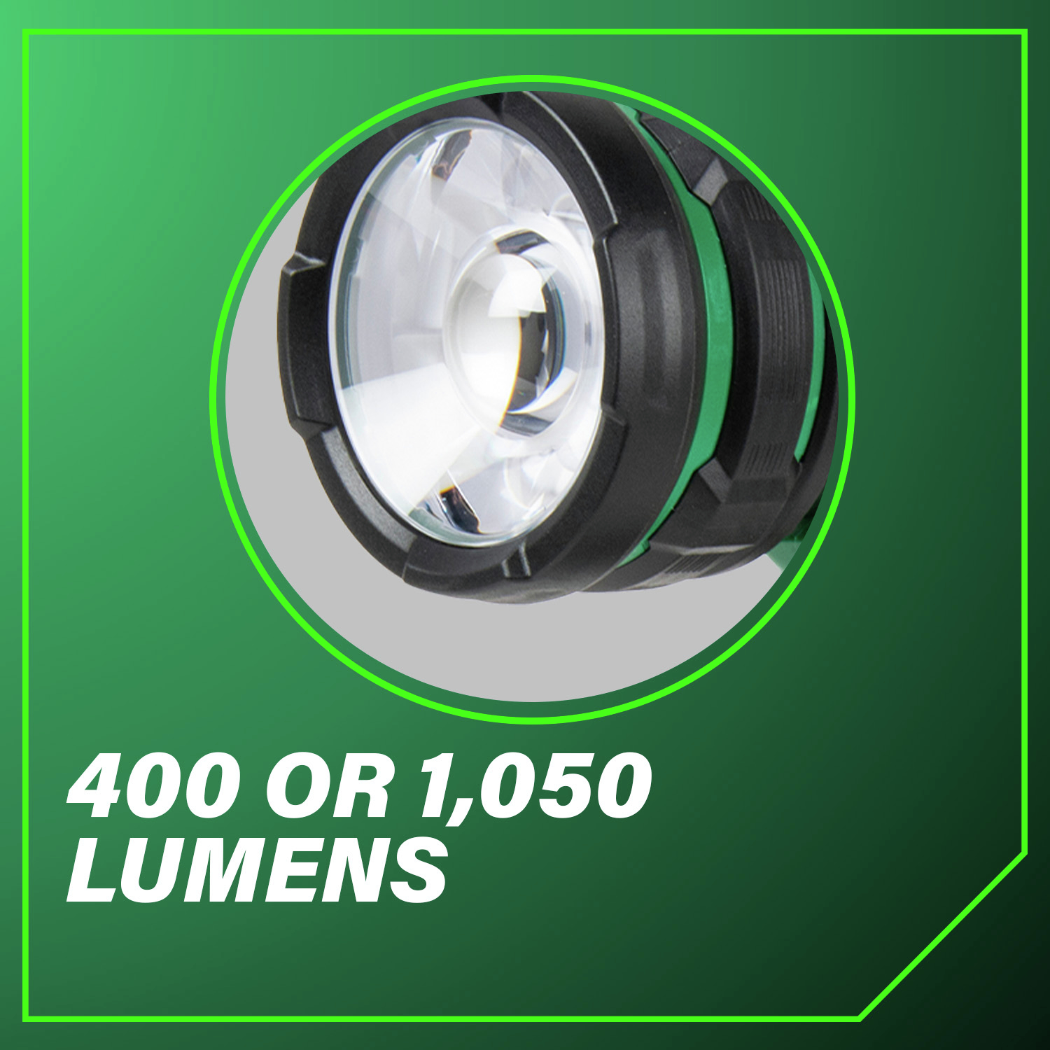 400 or 1050 Lumens to suit any lighting need.