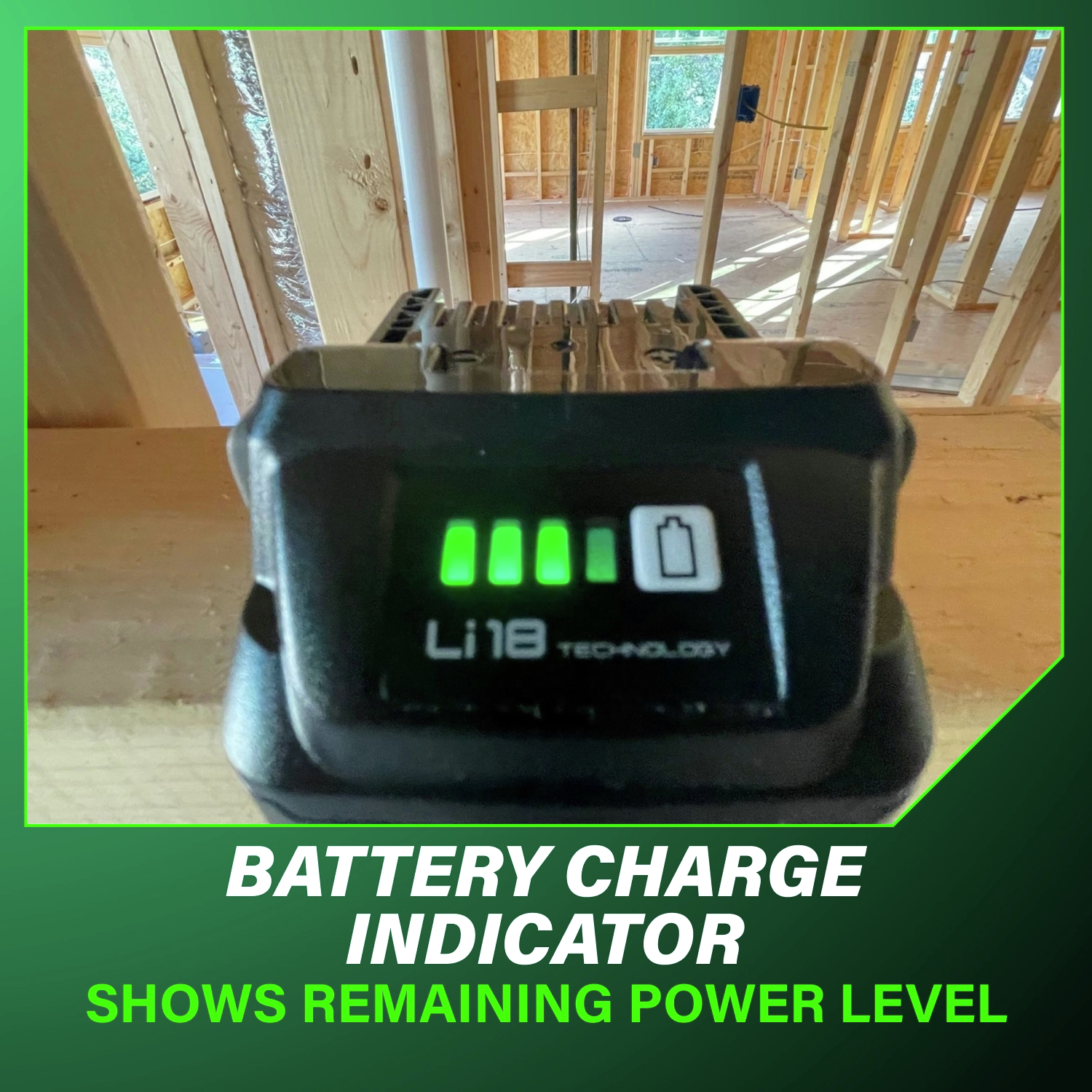 Stay in control of your workflow with a built-in battery charge indicator that clearly displays remaining power.