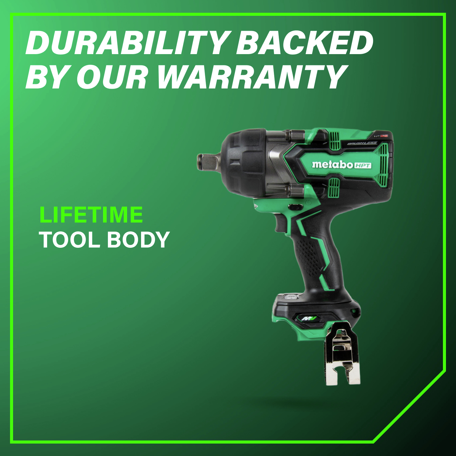 Backed by a lifetime tool warranty, delivering confidence that matches its uncompromising performance.