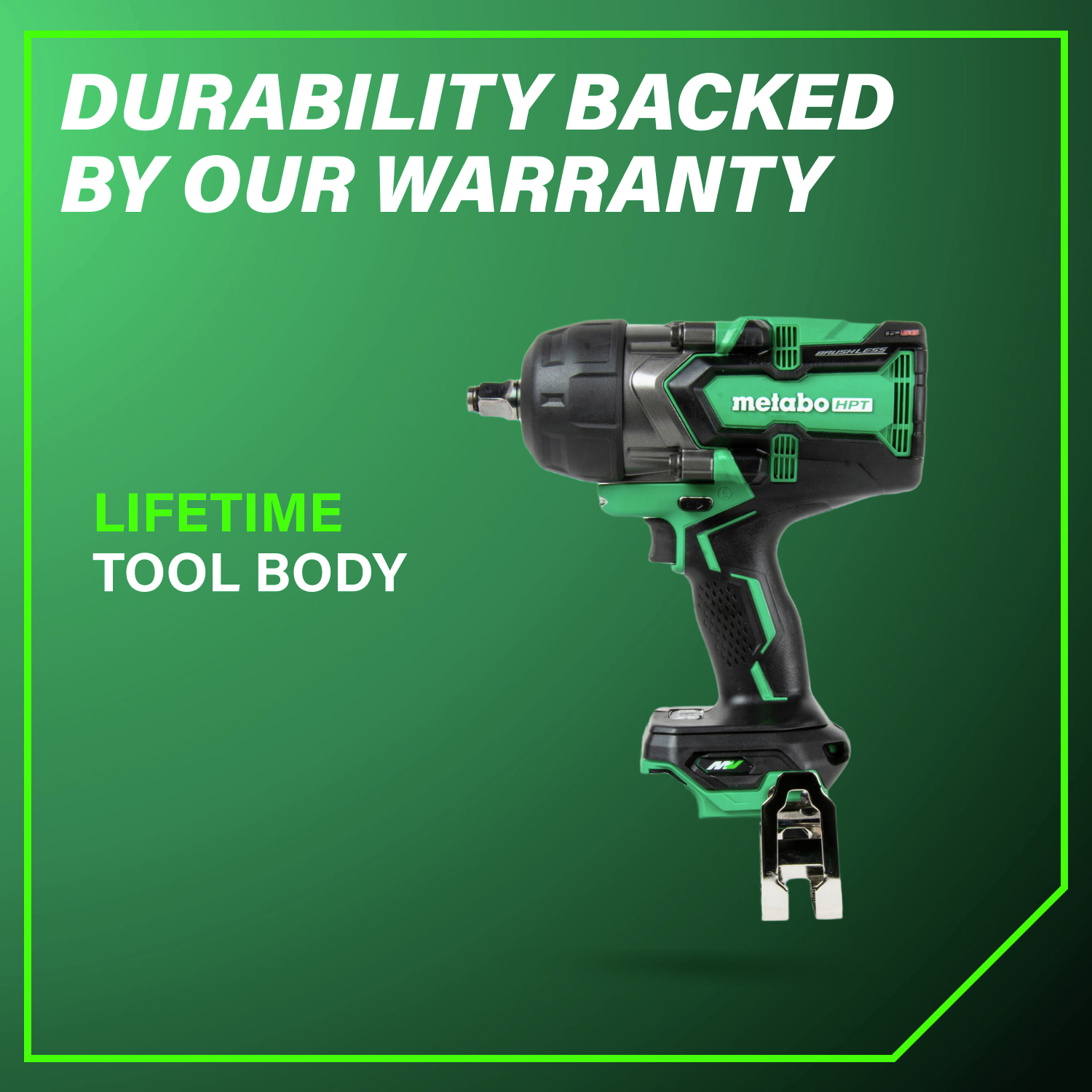 Protected by a lifetime tool warranty for long-lasting dependability and peace of mind.