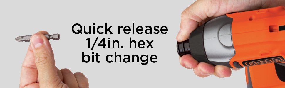 Quick Release 1/4 in. Hex Bit Change
