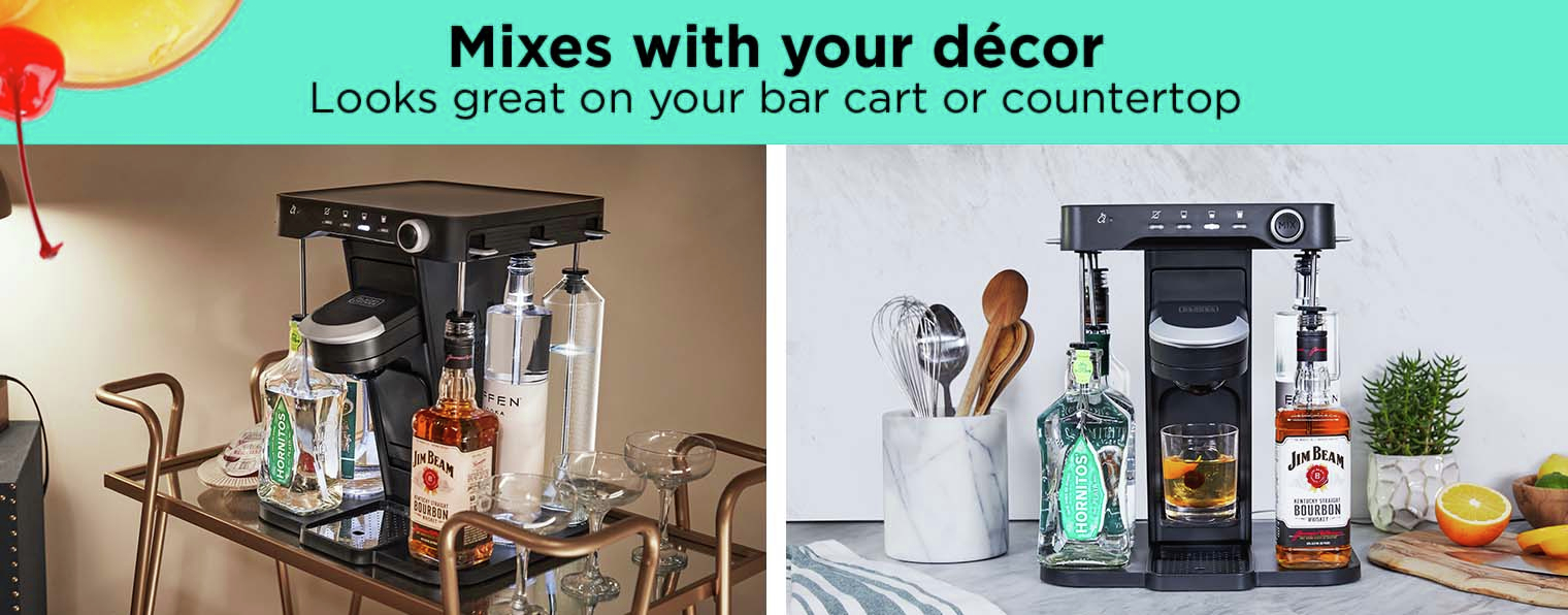 NEW BLACK+DECKER BEV Cocktail Maker with Bonus Bar Mat BEHB101