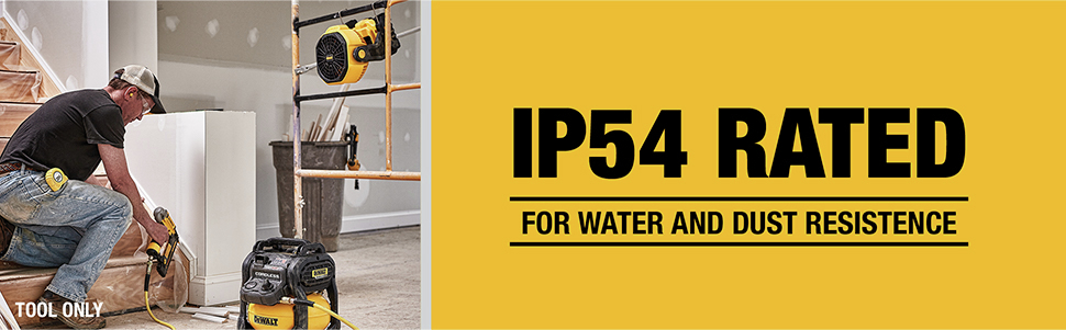 IP54 Rated for wataer and dust resistance