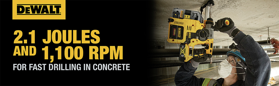 2.1 Joules And 1100 RPM For Fast Drilling In Concrete