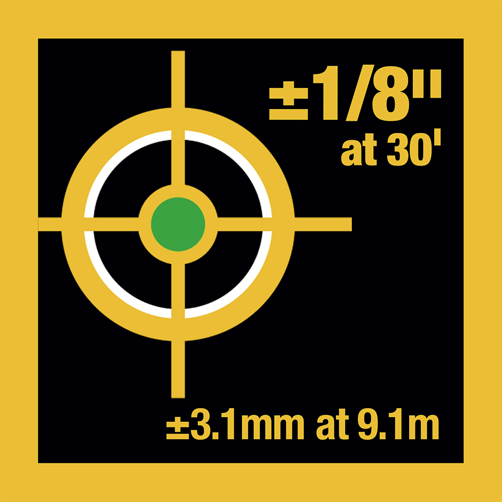 1/8 in. at 30 ft. and 3.1 mm at 9.1 m