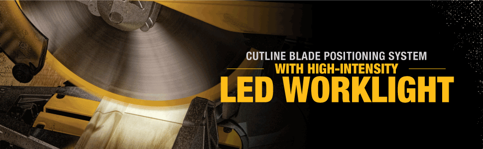 Cutline blade positioning system with high-intensity LED worklight