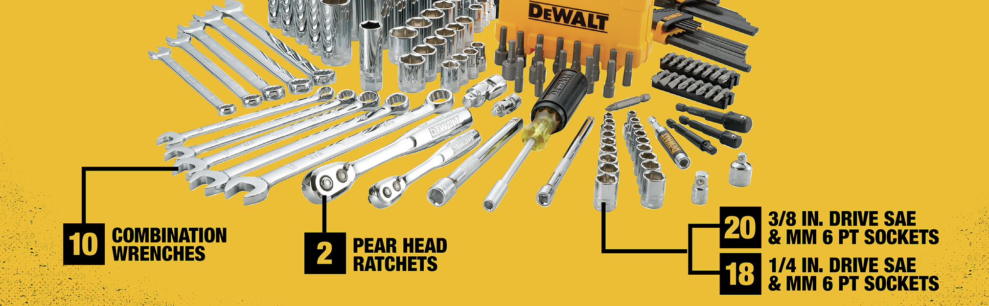 10 combination wrenches 2 pear head ratchets