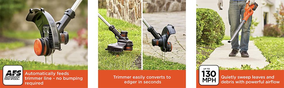 Automatically feeds trimmer line; no bumping required