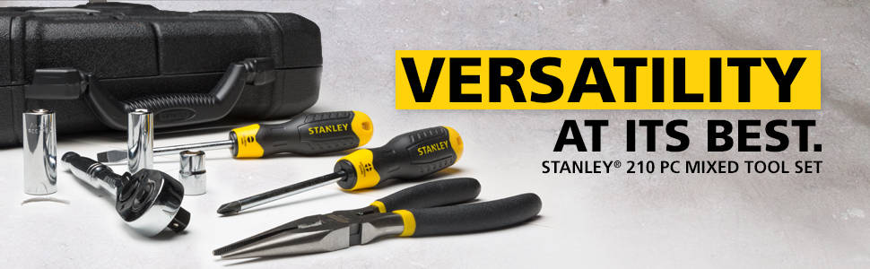 Versatility at its best Stanley 210-pc mixed tool set