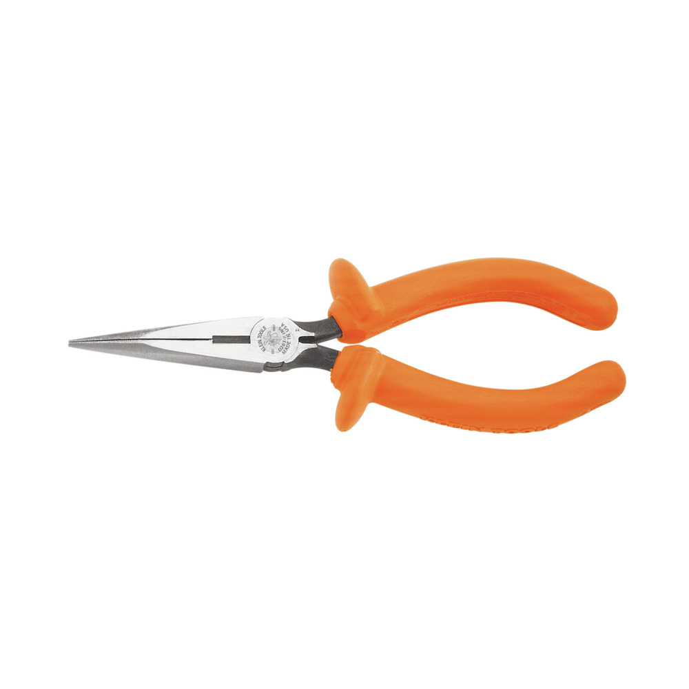 Klein Tools D203-6-INS Long Nose Pliers with Curved Handles