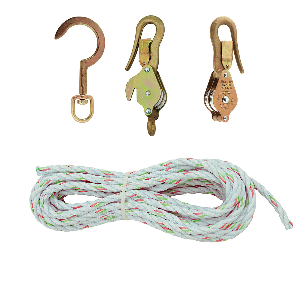 Klein Tools H1802-30S Block and Tackle with Block 267, Anchor Hook 259, Spliced to Block 268
