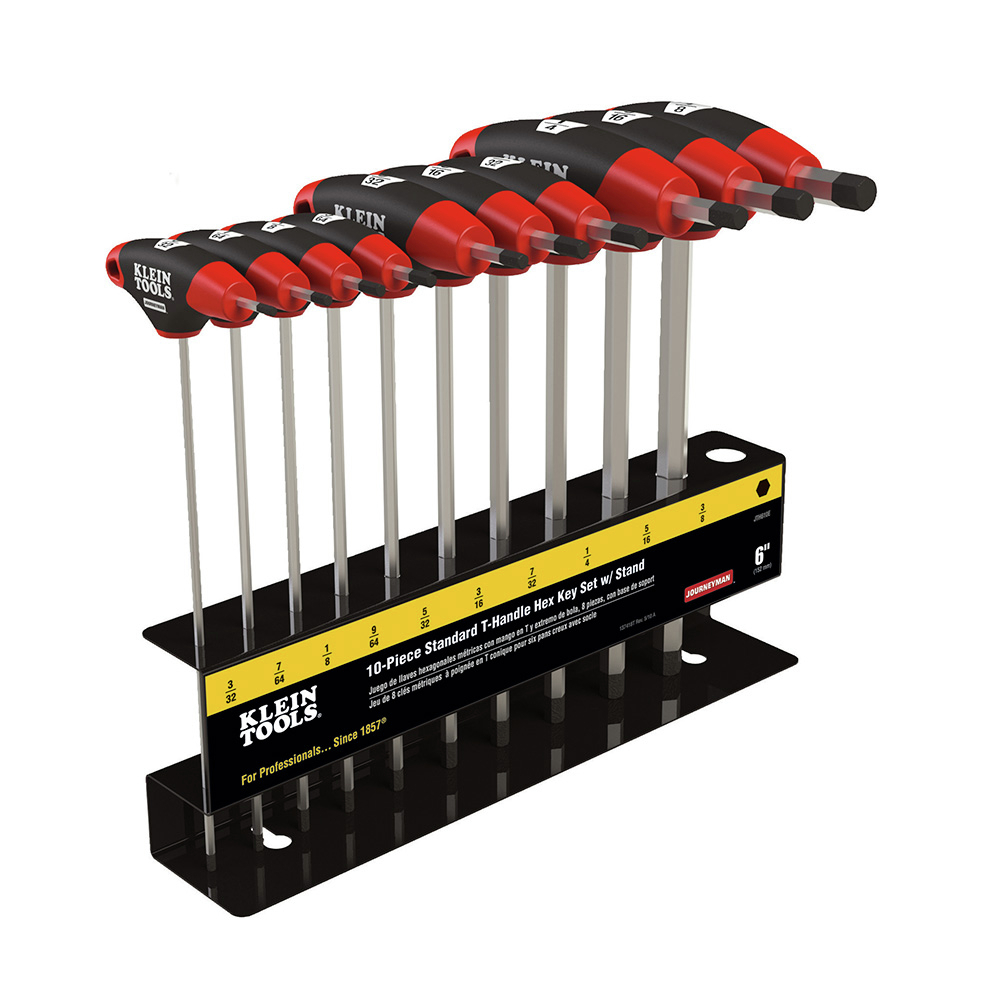 Klein Tools JTH910E 10-Piece SAE T-Handle Hex Key Allen Wrench Set