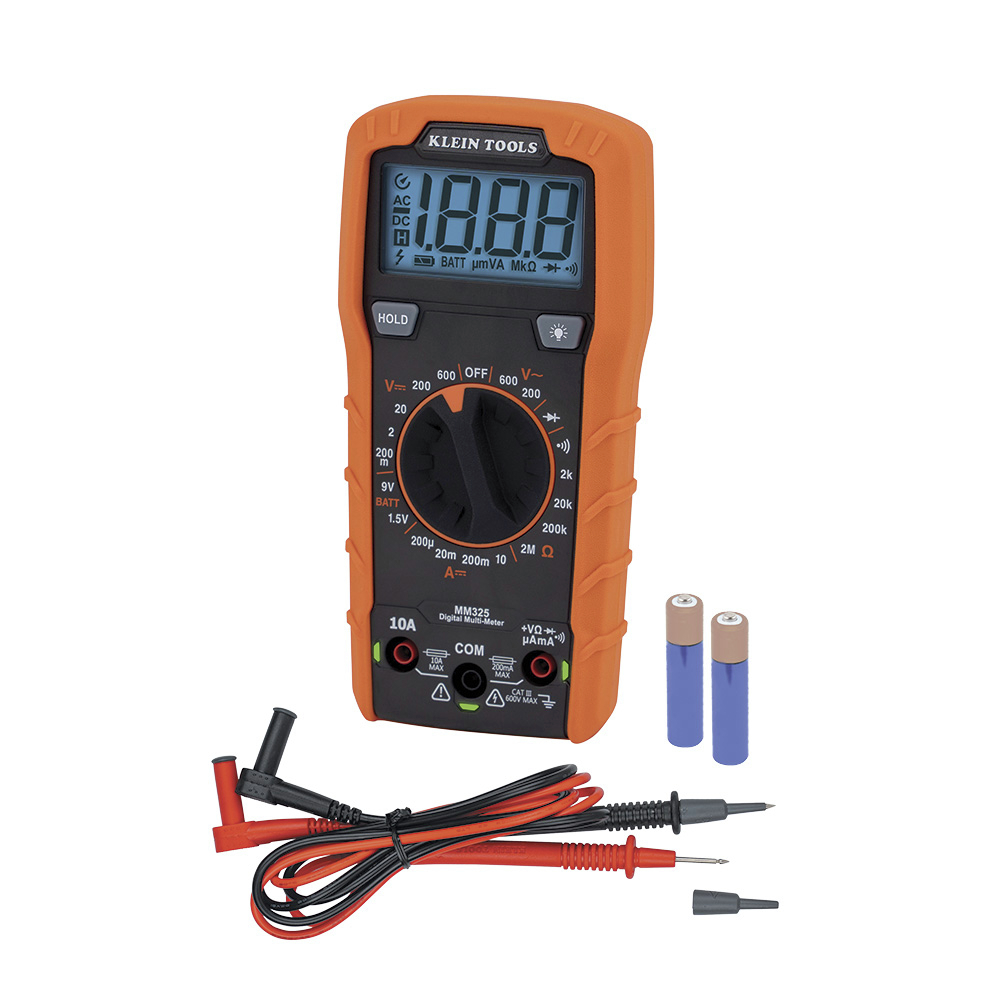 Klein Tools MM325 Digital Manual-Ranging 600V AC/DC Voltage Tester