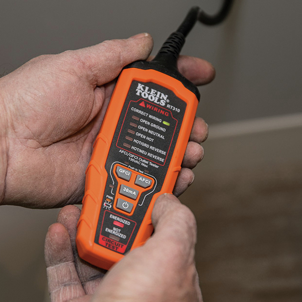 Klein Tools RT310 AFCI and GFCI Outlet and Device Tester