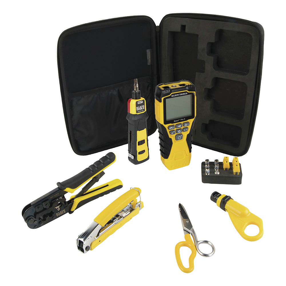 Klein Tools VDV001819 6-Piece Cable Installation Tools Set with Crimpers