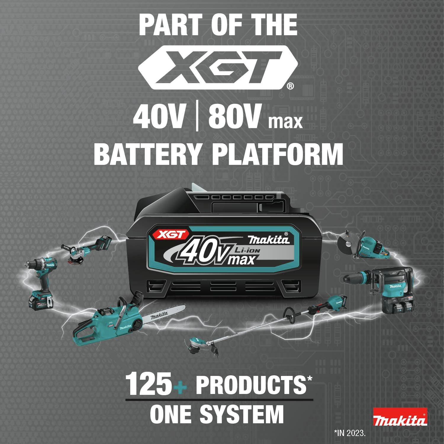 Part of the XGT 40V/80V MAX Battery Platform