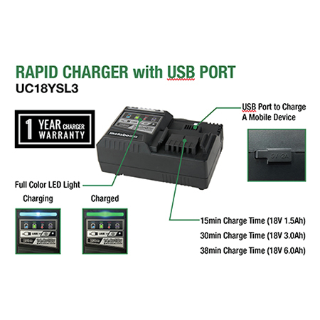 uc18ysl3 rapid charger with usb port