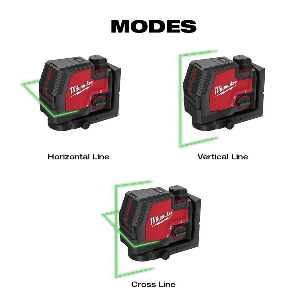 Three modes to suit any situation: Horizontal Line, Vertical Line, and Cross Line
