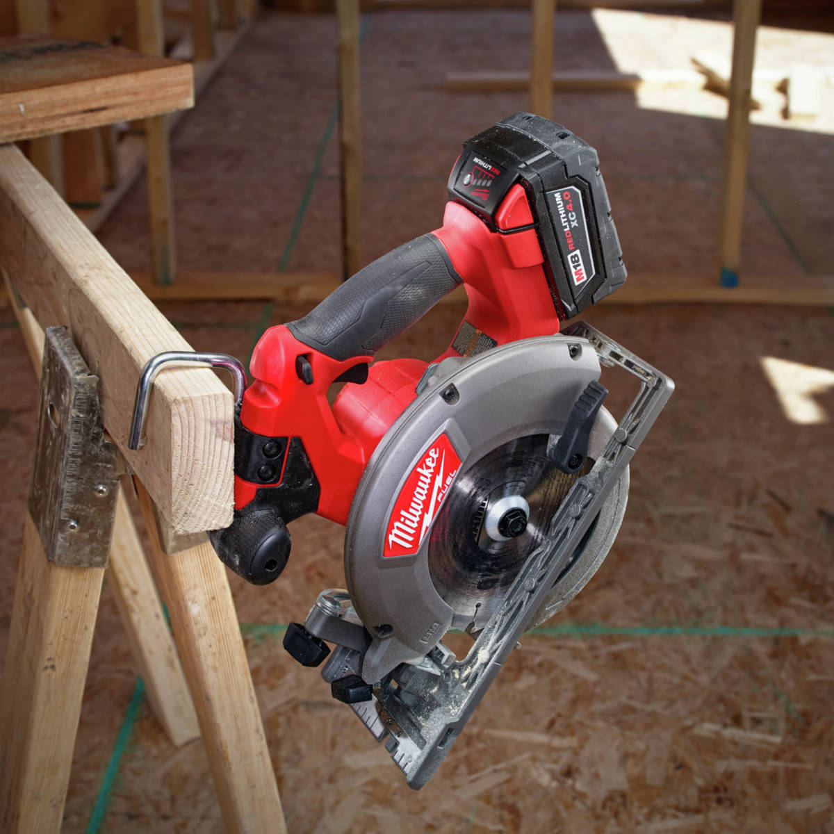 M18 FUEL 6-1/2 in. Circular Saw Rafter hook provides convenient storage on the job